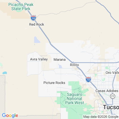 Map for Marana, AZ