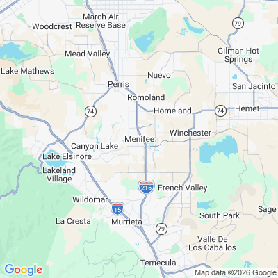 Map for Menifee, CA