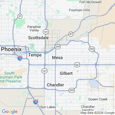Map for Mesa, AZ