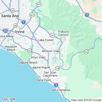 Map for Mission Viejo, CA