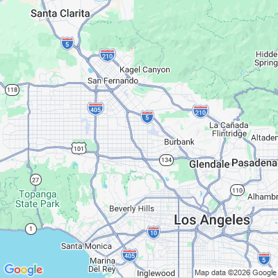 Map for North Hollywood, CA