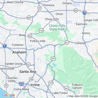 Map for Anaheim Hills, CA