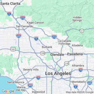 Map for Burbank, CA