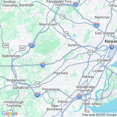 Map for Berkeley Heights, NJ