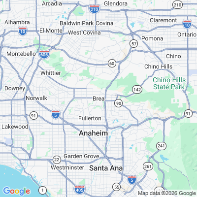 Map for Brea, CA