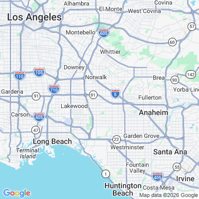 Map for Cerritos, CA