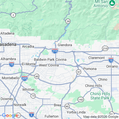 Map for Covina, CA