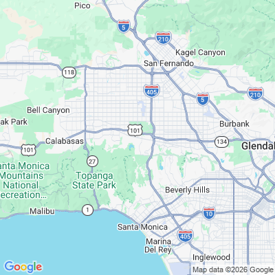Map for Encino, CA