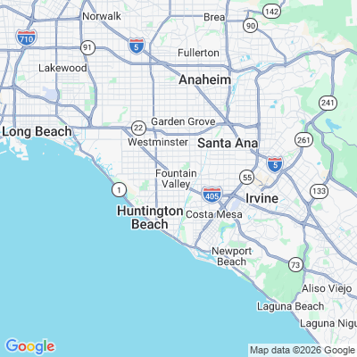 Map for Fountain Valley, CA