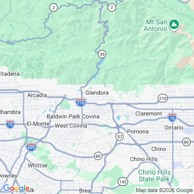 Map for Glendora, CA