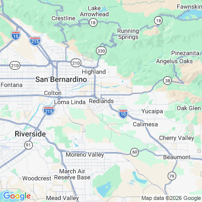 Map for Redlands, CA