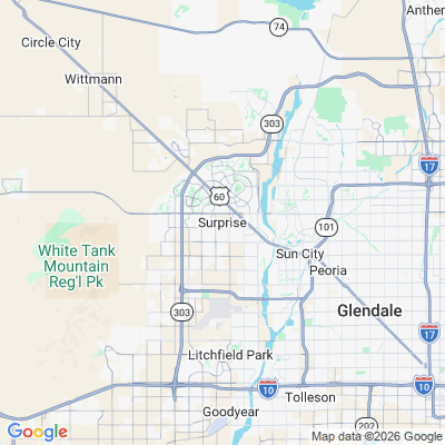 Map for Surprise, AZ