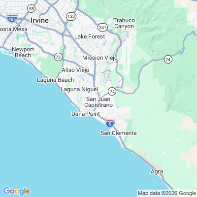 Map for San Juan Capistrano, CA