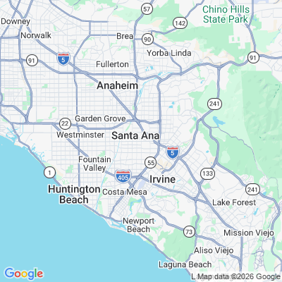 Map for Santa Ana, CA