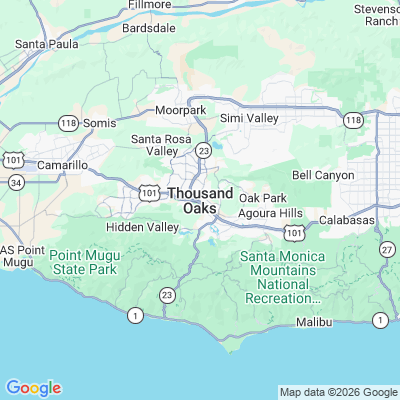 Map for Thousand Oaks, CA