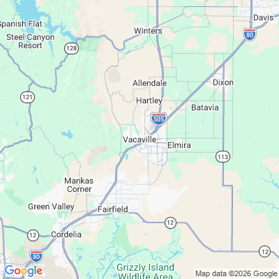 Map for Vacaville, CA