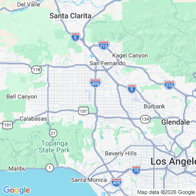 Map for Van Nuys, CA