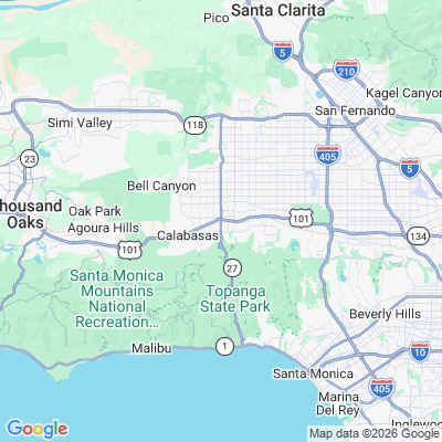 Map for Woodland Hills, CA